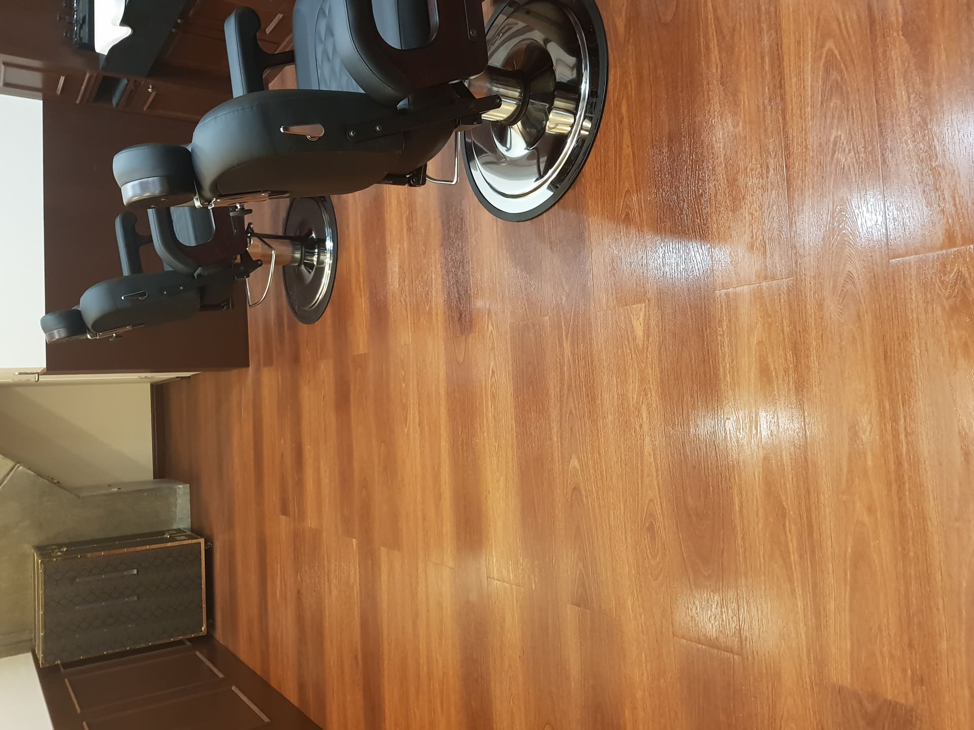 Post Construction Clean-Up Services completing final floor detailing and polishing in a newly renovated commercial interior